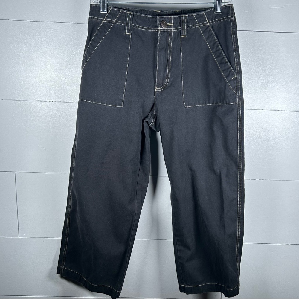 Royal Robbins Blk Wide-Leg Cropped Utility 90s Outdoor 100% Cotton Workleisure